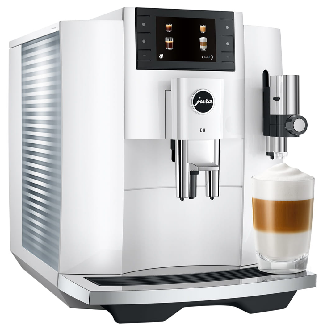 JURA | E8 Fully Automatic Bean to Cup Coffee Machine - Piano White