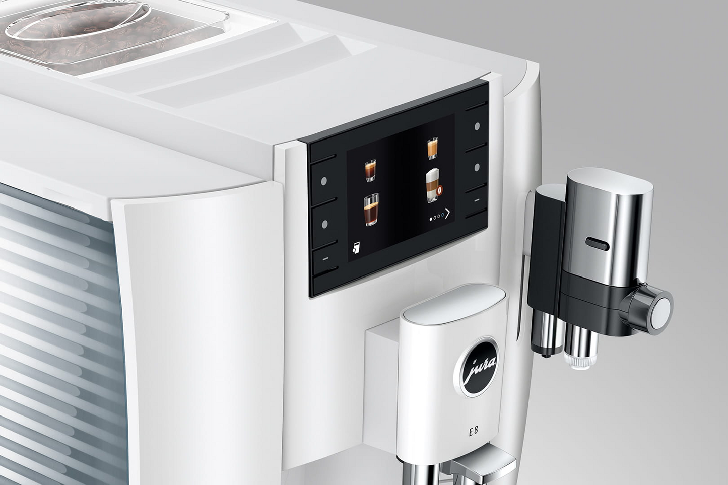 JURA | E8 Fully Automatic Bean to Cup Coffee Machine - Piano White