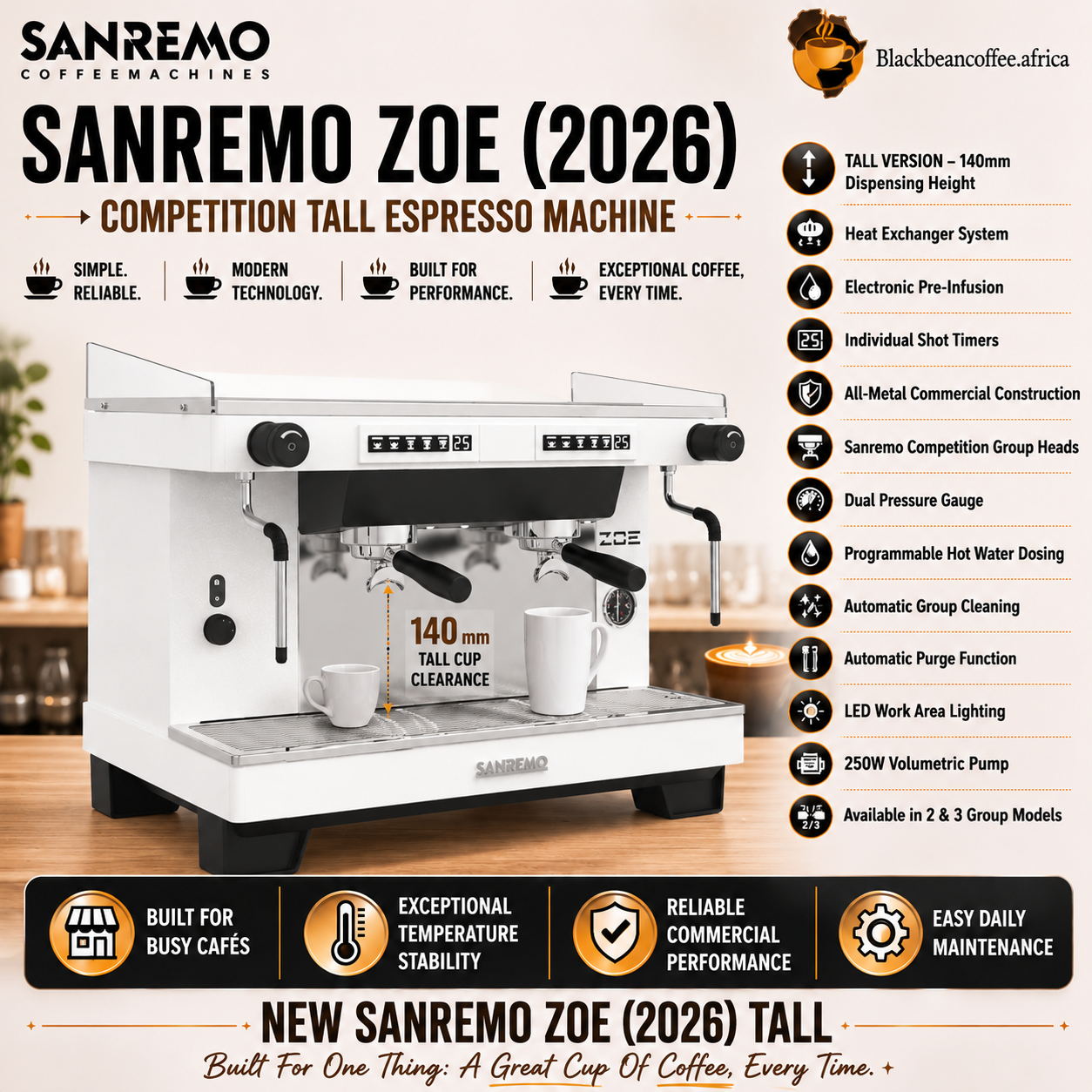 SANREMO ZOE (2026) Competition Tall Espresso Machine