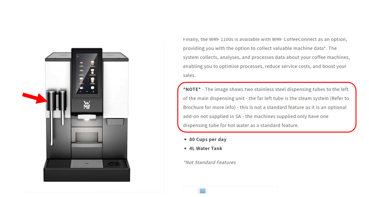 WMF | 1100s Automatic Bean To Cup Coffee Machine