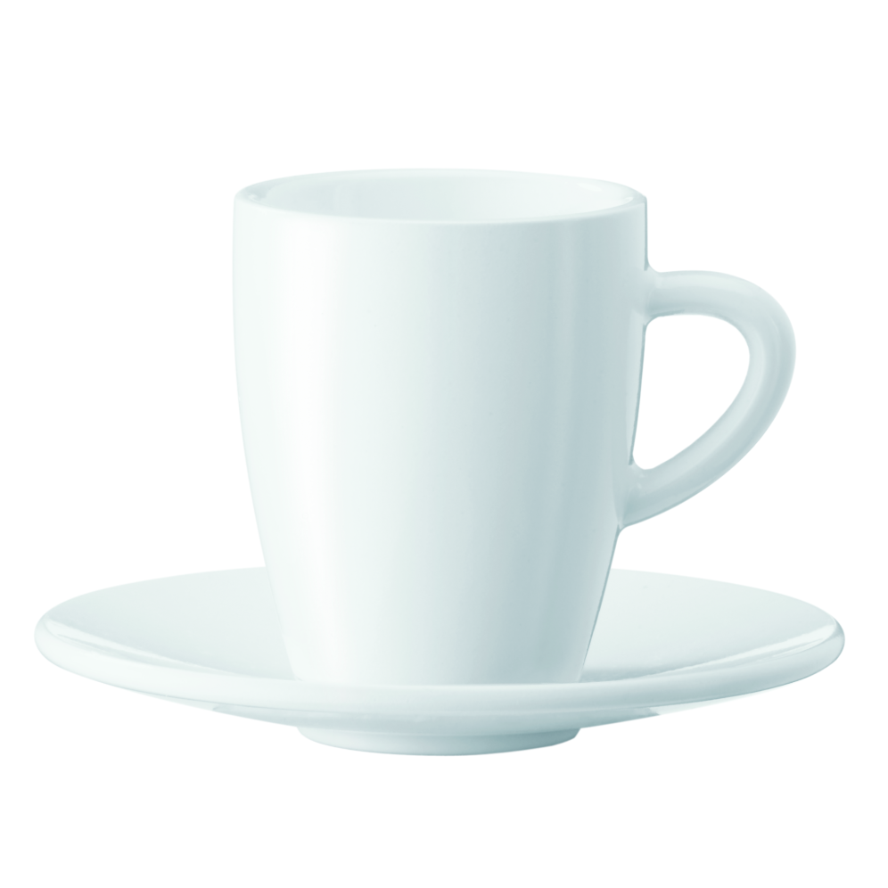 JURA | Espresso White Cups - Set of 2 with Saucer - 85ml