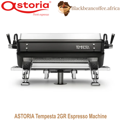 Astoria Tempesta 2 Group espresso machine with digital group displays, cool-touch steam wands and LED lighting