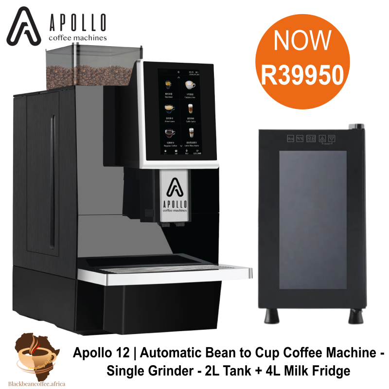 Apollo 12 | Automatic Bean to Cup Coffee Machine - Single Grinder - 2L Tank + 4L Milk Fridge