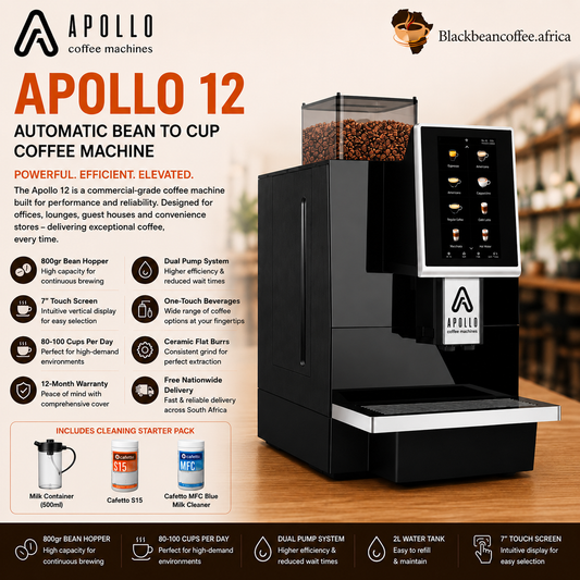 Apollo 12 | Automatic Bean to Cup Coffee Machine - Single Grinder - 2L Tank