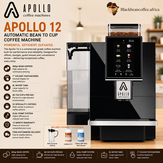 Apollo 12 | Automatic Bean to Cup Coffee Machine - Single Grinder + 8L Tank