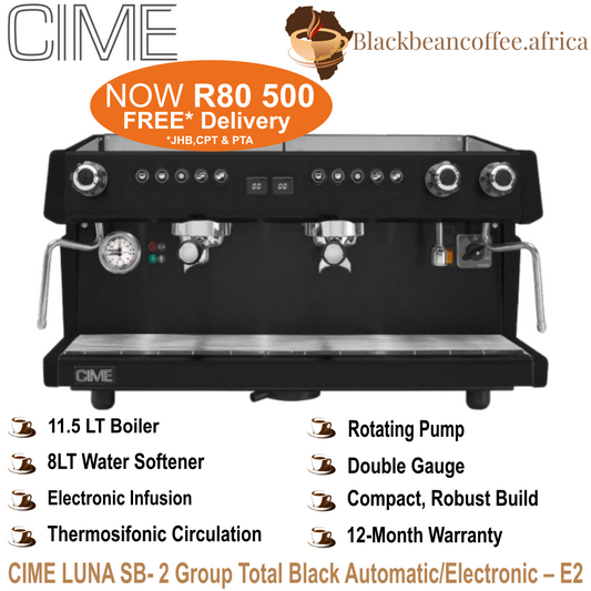 CIME | LUNA SB- 2 Group Total Black Automatic/Electronic – E2 Espresso Machine