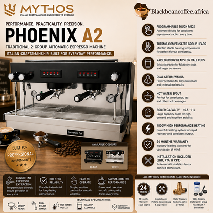 Mythos | PHOENIX A2 Auto Traditional Espresso Machine - Black