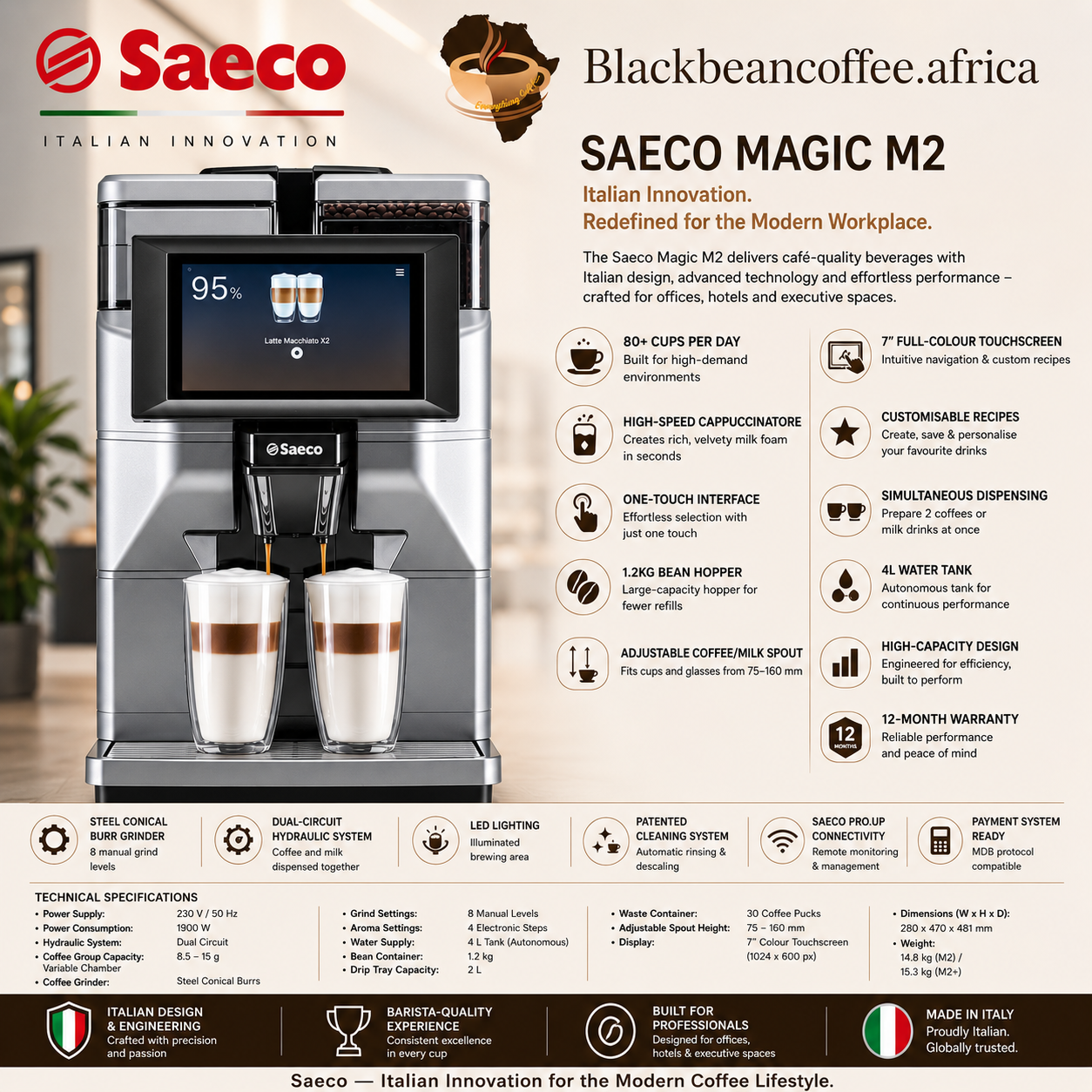 SAECO | MAGIC M2 Bean to Cup Coffee Machine