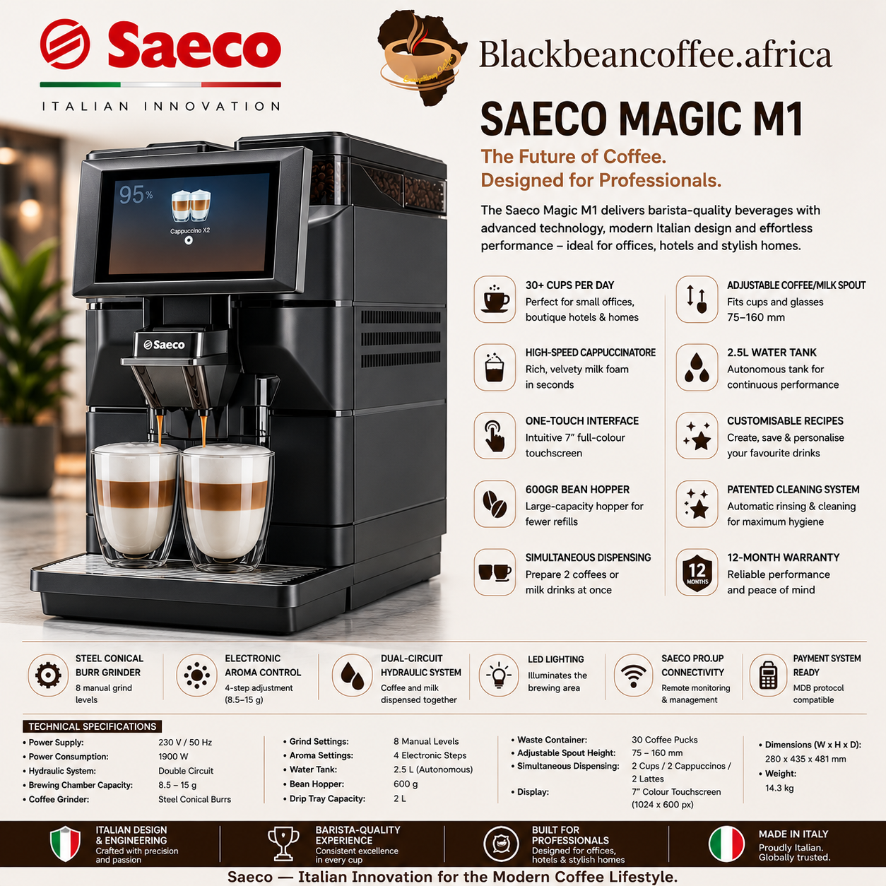 SAECO | MAGIC M1 Bean to Cup Coffee Machine