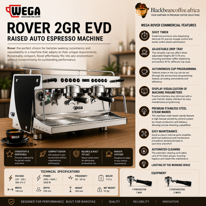 WEGA | ROVER 2GR EVD - Raised - Auto Espresso Machine (Black)