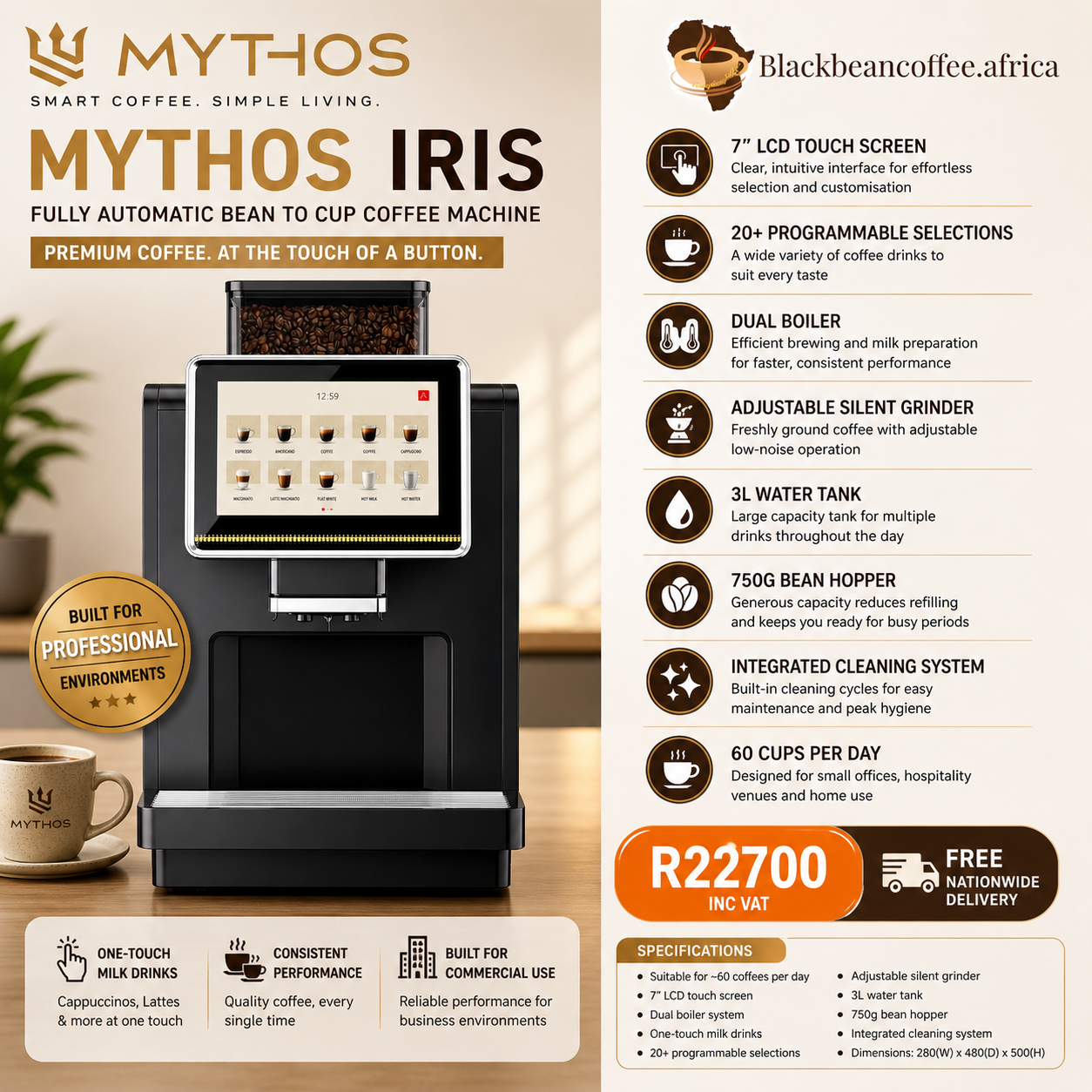 Mythos | IRIS Automatic Bean to Cup Coffee Machine