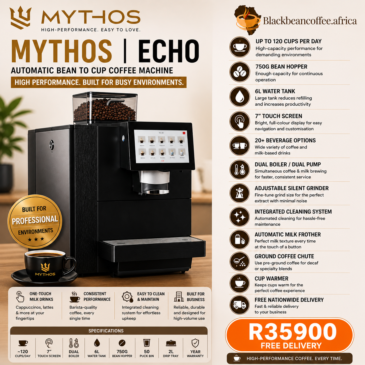 Mythos | ECHO Automatic Bean to Cup Coffee Machine
