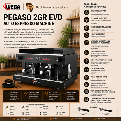 WEGA | PEGASO 2GR EVD Auto Espresso Machine (Black) - STD
