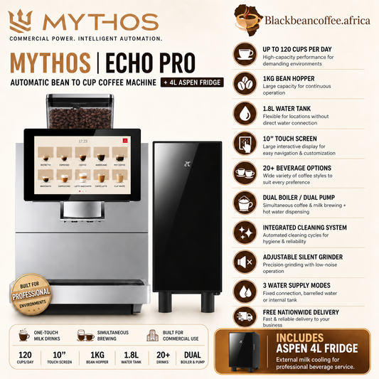 Mythos | ECHO PRO Automatic Bean to Cup Coffee Machine + 4L ASPEN Fridge