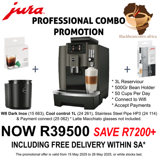 JURA | PROFESSIONAL COMBO - W8 Fully Automatic Bean to Cup Coffee Machine + 1L Control