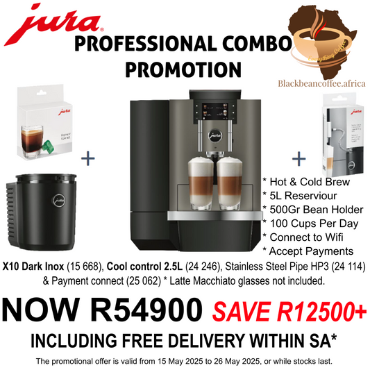 JURA | PROFESSIONAL COMBO - JURA X10 Fully Automatic Coffee Machine - hot and cold speciality coffees + 2.5L Cool Control