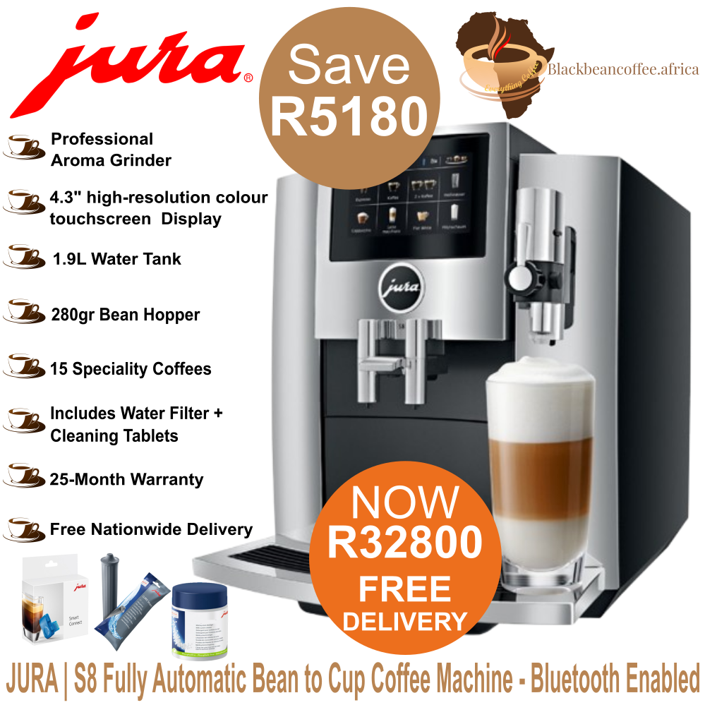 JURA | S8 Fully Automatic Bean to Cup Coffee Machine - Bluetooth Enabled