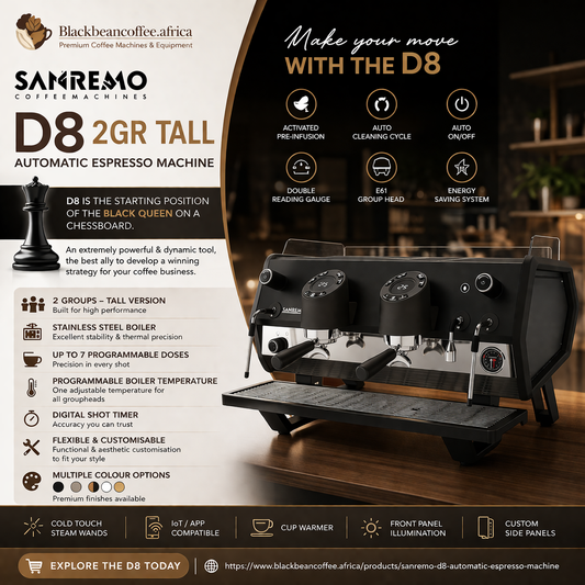 Sanremo | D8 2Gr Tall Automatic Espresso Machine (Black)