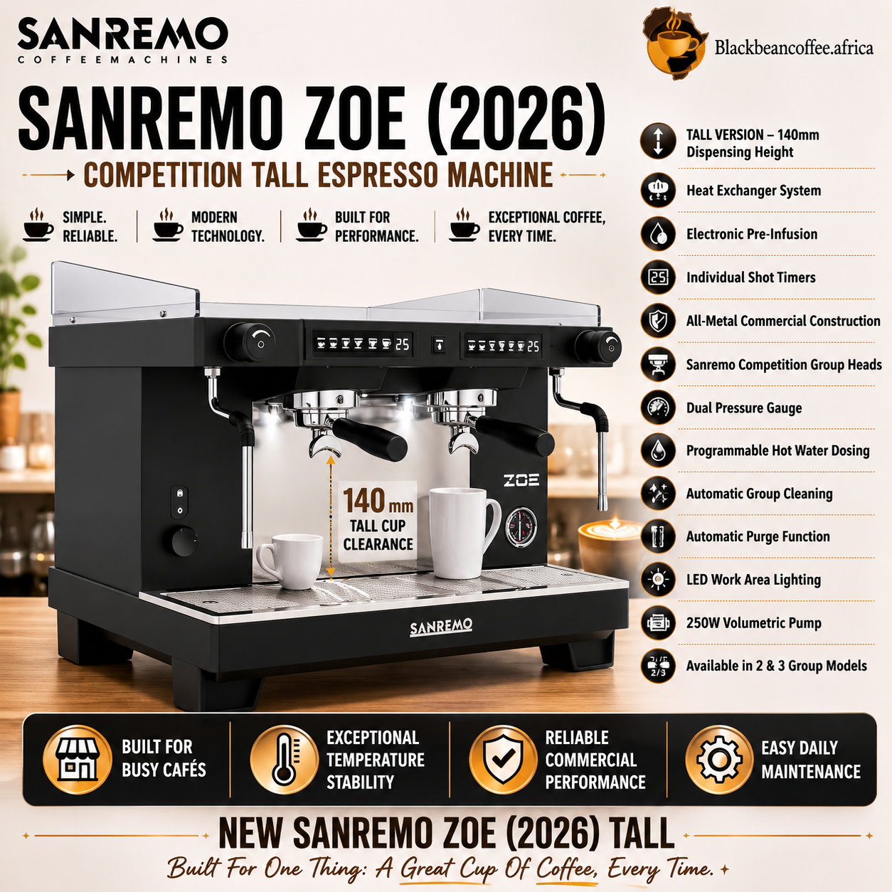 SANREMO ZOE (2026) Competition Tall Espresso Machine