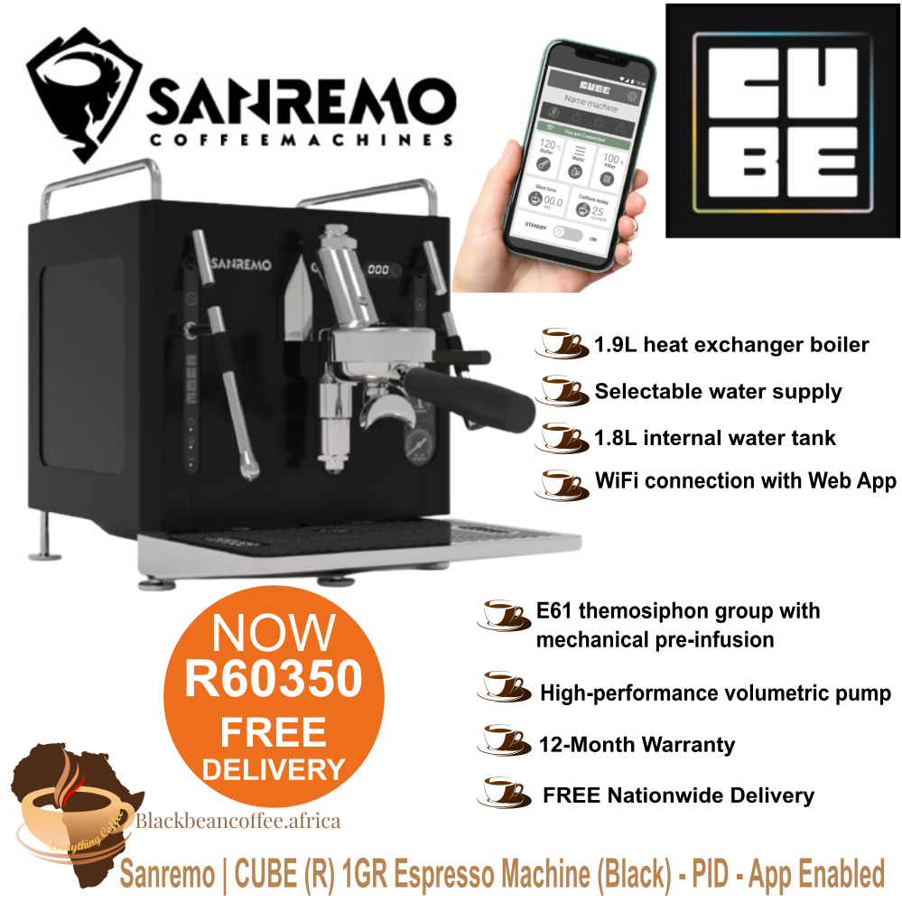 Sanremo | CUBE (R) 1GR Espresso Machine (Onyx Black) - PID - App Enabled