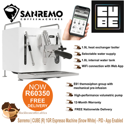 Sanremo | CUBE (R) 1GR Espresso Machine (White) - PID - App Enabled