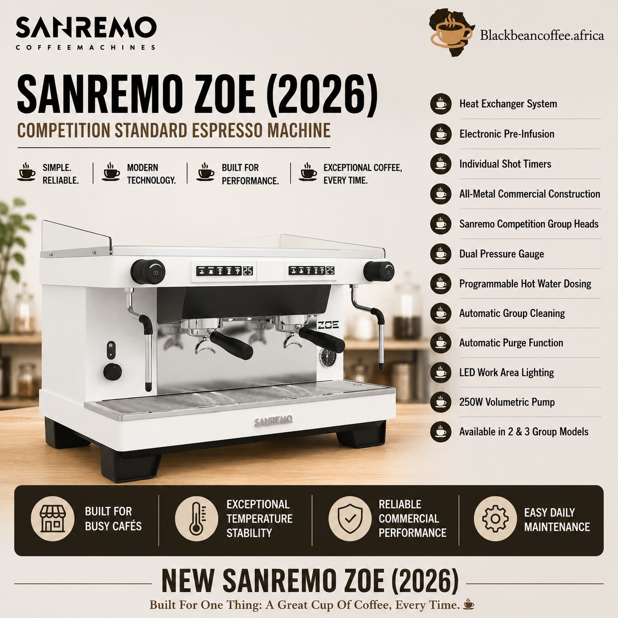SANREMO ZOE (2026) Competition Standard Espresso Machine