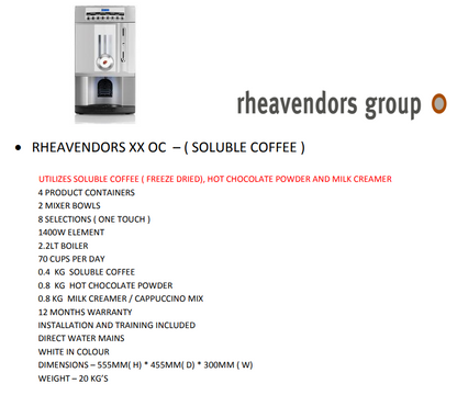 Rheavendors | XX OC - (Soluble Coffee Machine)