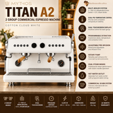 NEXUS TITAN A2 2 Group commercial espresso machine in Cotton Cloud White
