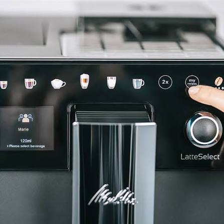 Melitta Latte Select TFT display and beverage controls