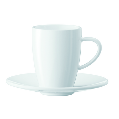 JURA | Café White Cups - Set of 2 with Saucer