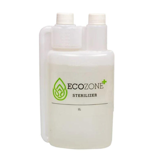 Ecozone Milk Frother Sterilizer 1L bottle for eco-friendly cleaning of coffee machine milk systems